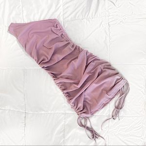 Lilac Purple One Shoulder Ruched Dresss